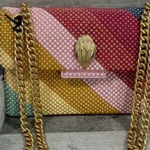 Kurt Geiger London Fabric Mini Pearl Embellished Kensington Crossbody Bag